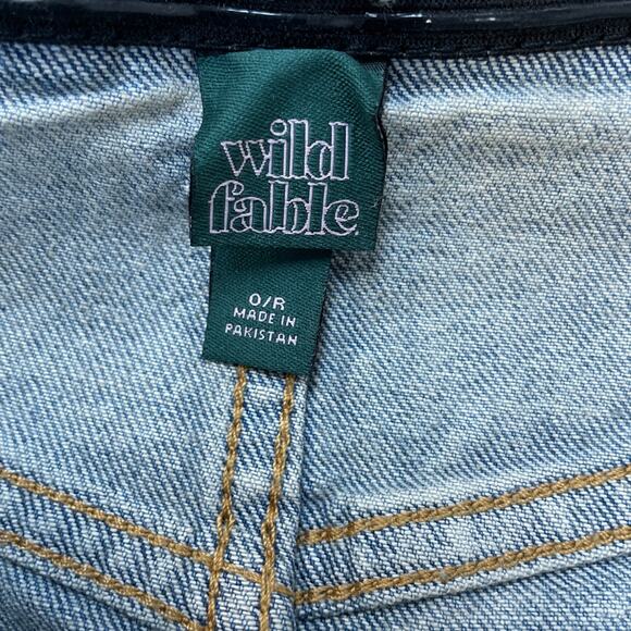 Wild Fable Women's Raw Hem Low Rise Denim Midi Skirt Light Wash Size 0 - Picture 6 of 6